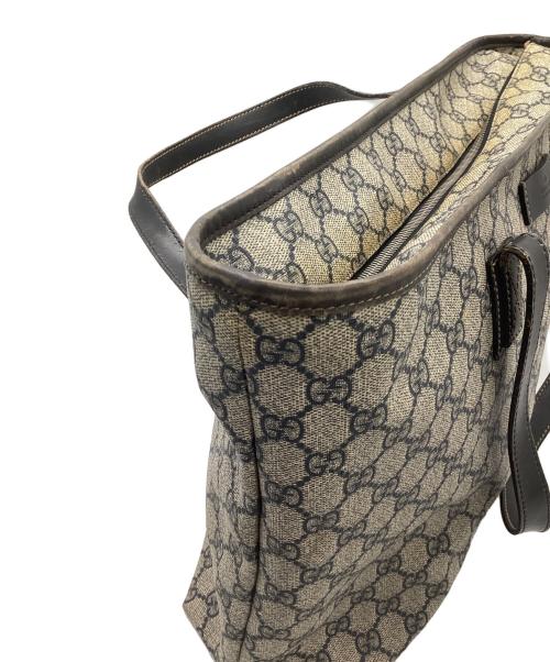 GUCCI（グッチ）GUCCI (グッチ) トートバッグ グレー×ブラウンの古着・服飾アイテム