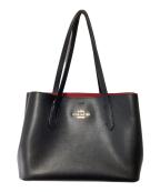COACHコーチ）の古着「ハンドバッグ」｜ブラック×レッド