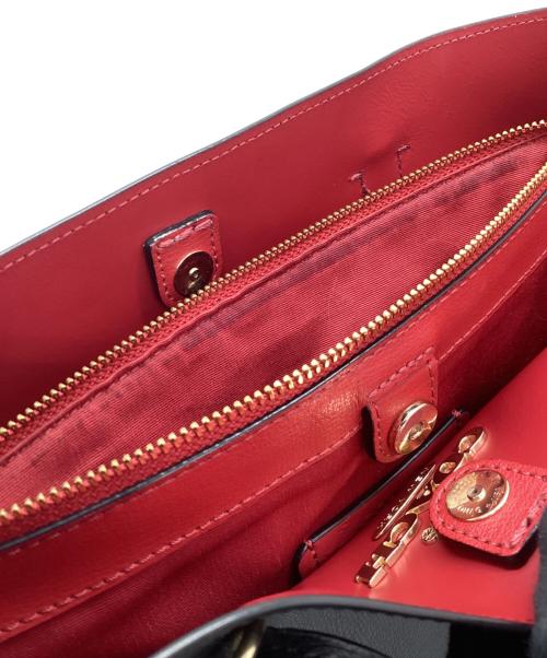 COACH（コーチ）COACH (コーチ) ハンドバッグ ブラック×レッドの古着・服飾アイテム