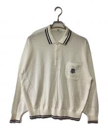 BALENCIAGA SPORTS（バレンシアガ）の古着「ニットポロシャツ」｜ホワイト×ブラック