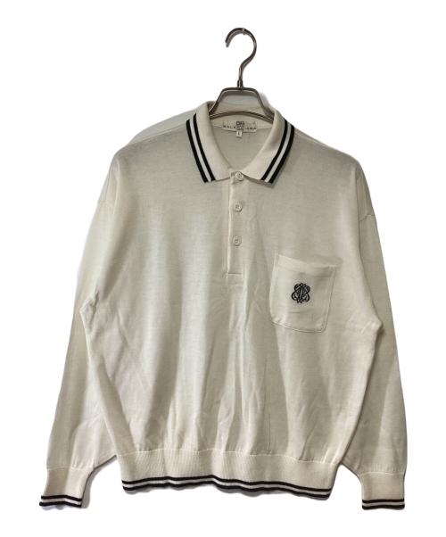 BALENCIAGA SPORTS（バレンシアガ）BALENCIAGA SPORTS (バレンシアガ) ニットポロシャツ ホワイト×ブラック サイズ:Lの古着・服飾アイテム