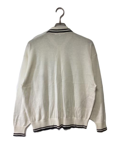 BALENCIAGA SPORTS（バレンシアガ）BALENCIAGA SPORTS (バレンシアガ) ニットポロシャツ ホワイト×ブラック サイズ:Lの古着・服飾アイテム