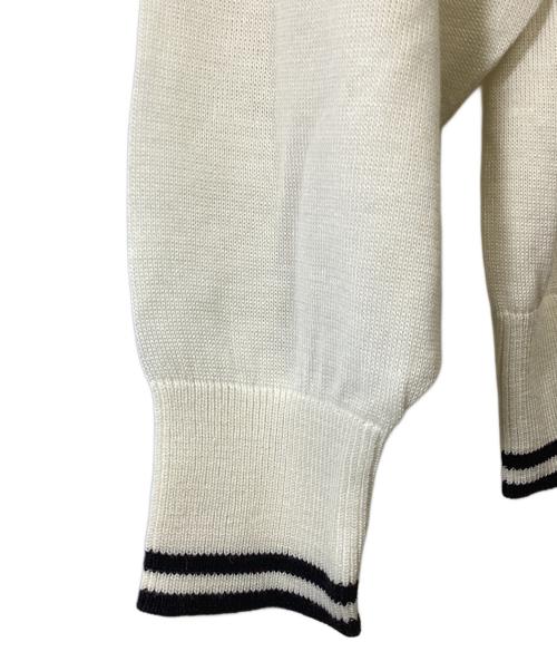 BALENCIAGA SPORTS（バレンシアガ）BALENCIAGA SPORTS (バレンシアガ) ニットポロシャツ ホワイト×ブラック サイズ:Lの古着・服飾アイテム