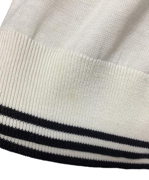 BALENCIAGA SPORTS（バレンシアガ）BALENCIAGA SPORTS (バレンシアガ) ニットポロシャツ ホワイト×ブラック サイズ:Lの古着・服飾アイテム