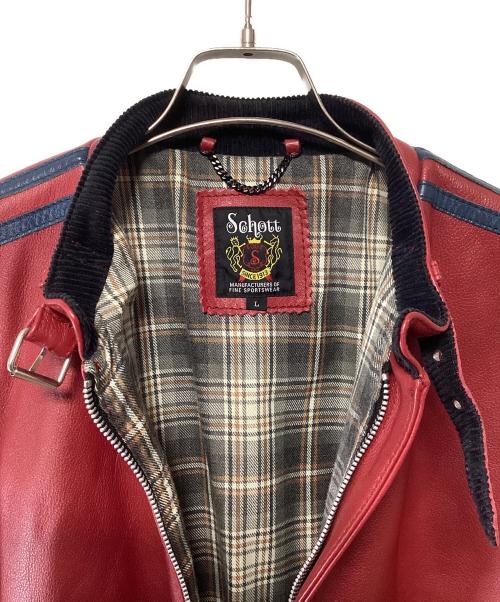 Schott（ショット）Schott (ショット) CLASSIC RACER JACKET レッド サイズ:Lの古着・服飾アイテム