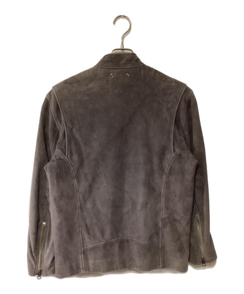 LOUIS VUITTON（ルイ ヴィトン）LOUIS VUITTON (ルイ ヴィトン) スエードシングルライダースジャケット チャコールグレー サイズ:48の古着・服飾アイテム