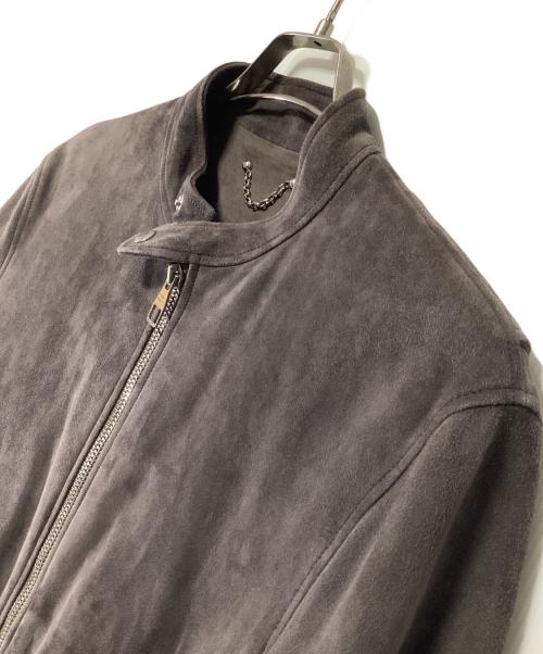 LOUIS VUITTON（ルイ ヴィトン）LOUIS VUITTON (ルイ ヴィトン) スエードシングルライダースジャケット チャコールグレー サイズ:48の古着・服飾アイテム