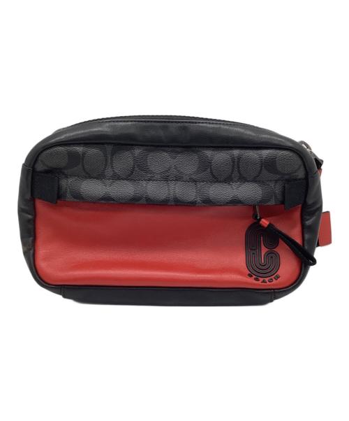 COACH（コーチ）COACH (コーチ) ウエストバッグ ブラック×レッドの古着・服飾アイテム