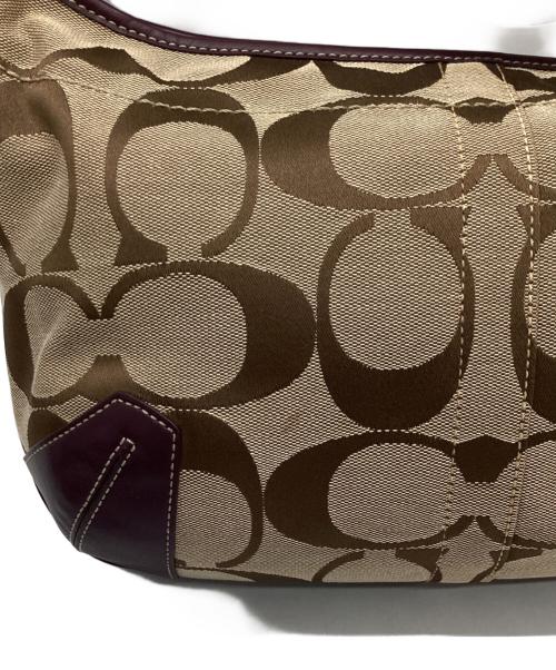 COACH（コーチ）COACH (コーチ) ワンショルダーバッグ パープル×ベージュの古着・服飾アイテム