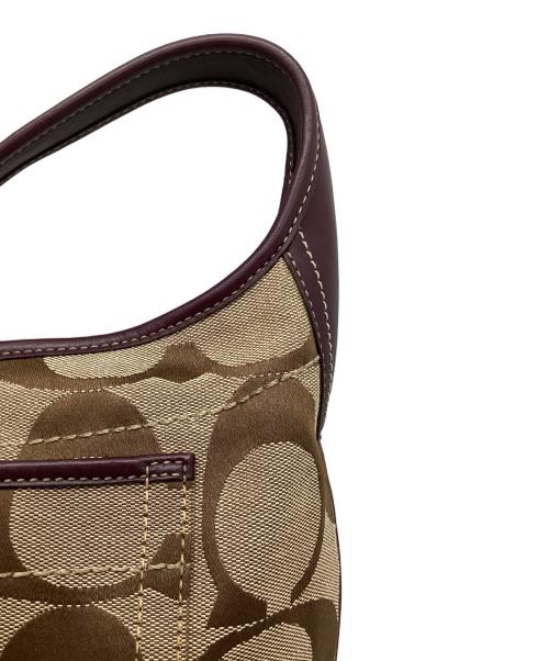 COACH（コーチ）COACH (コーチ) ワンショルダーバッグ パープル×ベージュの古着・服飾アイテム