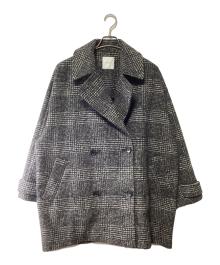 Spick and Span（スピック＆スパン）の古着「Wスライバーチェックハーフコート」｜ブラック