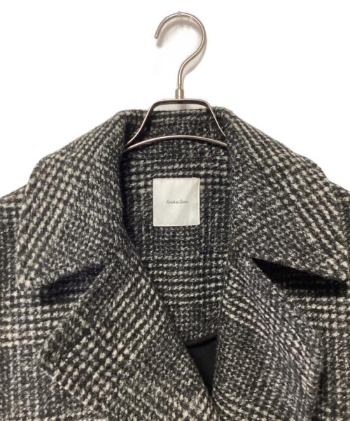 Spick and Span（スピック＆スパン）Spick and Span (スピック＆スパン) Wスライバーチェックハーフコート ブラック サイズ:38の古着・服飾アイテム