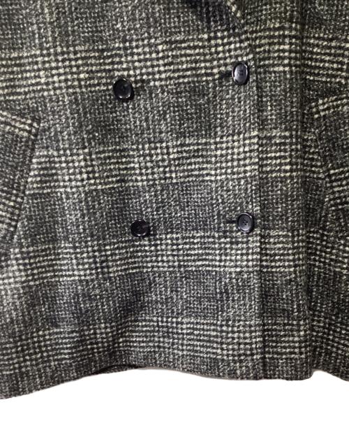 Spick and Span（スピック＆スパン）Spick and Span (スピック＆スパン) Wスライバーチェックハーフコート ブラック サイズ:38の古着・服飾アイテム