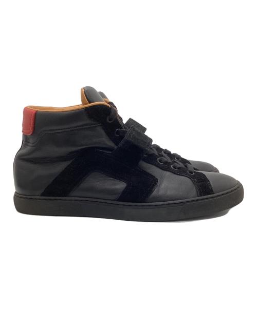 HERMES（エルメス）HERMES (エルメス) ハイカットスニーカー ブラック×レッド サイズ:41の古着・服飾アイテム