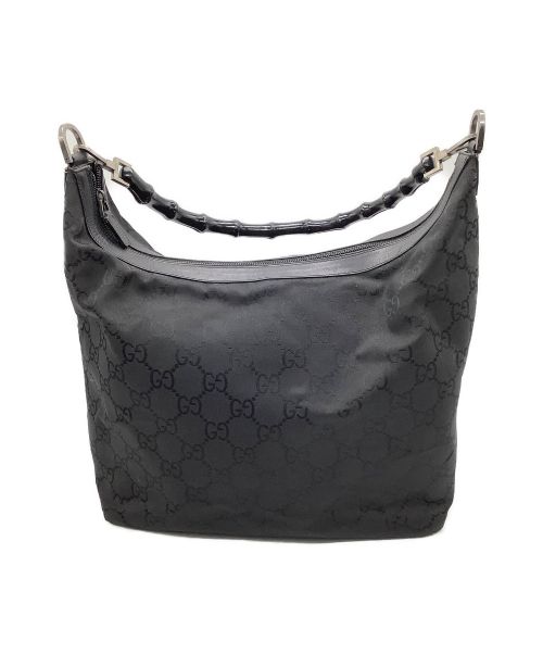 GUCCI（グッチ）GUCCI (グッチ) バンブーショルダーバッグ ブラック GG 0000833 200110の古着・服飾アイテム