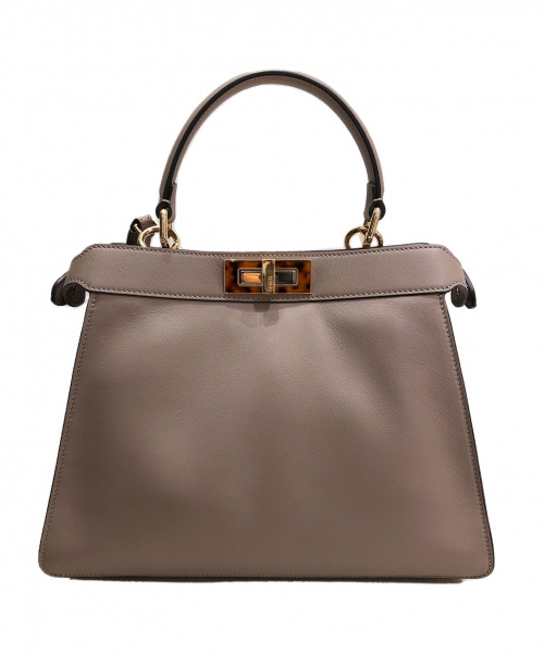 FENDI（フェンディ）FENDI (フェンディ) ピーカブーアイシーユー グレージュ サイズ:ミディアム 8BN321AF2JF0E65 カーフレザーの古着・服飾アイテム
