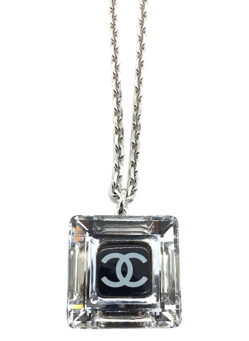 CHANEL（シャネル）CHANEL (シャネル) ココマークスクエアミラーネックレス シルバー×ブラックの古着・服飾アイテム