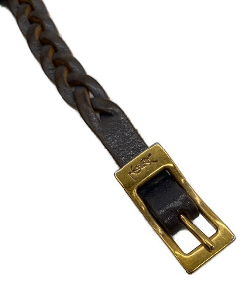 Yves Saint Laurent（イヴサンローラン）Yves Saint Laurent (イヴサンローラン) レザーブレスレット ブラウンの古着・服飾アイテム
