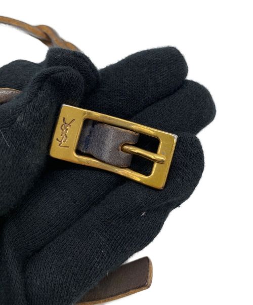Yves Saint Laurent（イヴサンローラン）Yves Saint Laurent (イヴサンローラン) レザーブレスレット ブラウンの古着・服飾アイテム