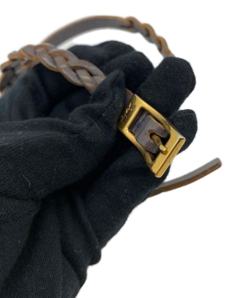 Yves Saint Laurent（イヴサンローラン）Yves Saint Laurent (イヴサンローラン) レザーブレスレット ブラウンの古着・服飾アイテム