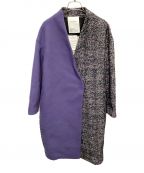 ELENDEEKエレンディーク）の古着「ツイードコート」｜パープル×グレー