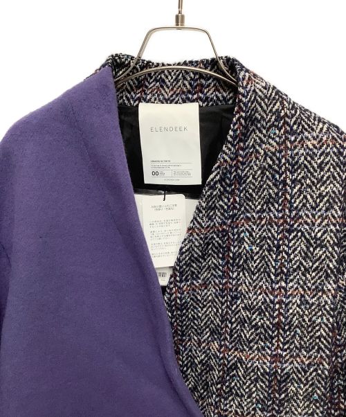 ELENDEEK（エレンディーク）ELENDEEK (エレンディーク) ツイードコート パープル×グレー サイズ:01の古着・服飾アイテム