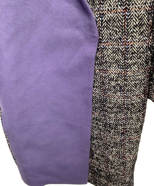 ELENDEEK（エレンディーク）ELENDEEK (エレンディーク) ツイードコート パープル×グレー サイズ:01の古着・服飾アイテム