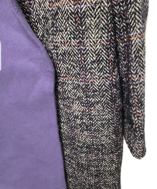 ELENDEEK（エレンディーク）ELENDEEK (エレンディーク) ツイードコート パープル×グレー サイズ:01の古着・服飾アイテム