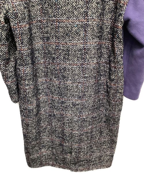 ELENDEEK（エレンディーク）ELENDEEK (エレンディーク) ツイードコート パープル×グレー サイズ:01の古着・服飾アイテム