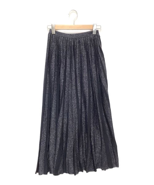 DRAWER（ドゥロワー）DRAWER (ドゥロワー) プリーツフレアスカート ネイビー サイズ:1の古着・服飾アイテム