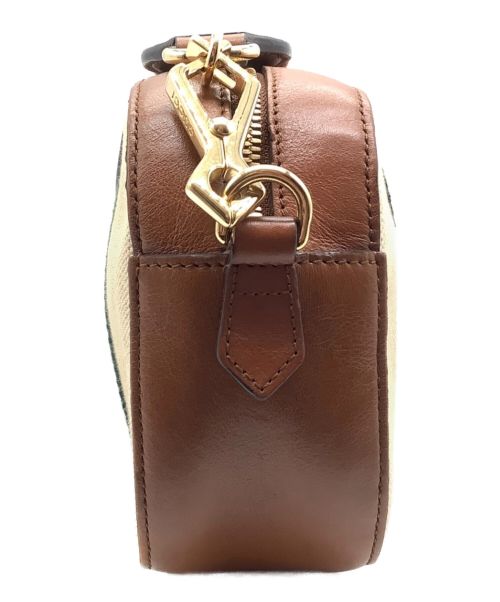 GUCCI（グッチ）GUCCI (グッチ) Vintage Web Canvas Shoulder Bag ブラウンの古着・服飾アイテム