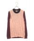 BURBERRY LONDON ENGLAND（バーバリー ロンドン イングランド）の古着「Buck Colorblock Silk Blend Sweater」｜ピンク×ボルドー