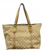 GUCCIグッチ）の古着「トートバッグ」｜ベージュ×ゴールド