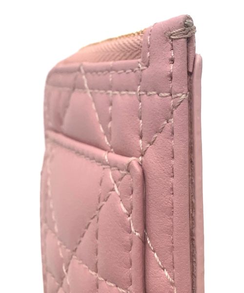 Christian Dior（クリスチャン ディオール）Christian Dior (クリスチャン ディオール) Lady Dior Cosmos ジップ カードホルダー ライトピンクの古着・服飾アイテム
