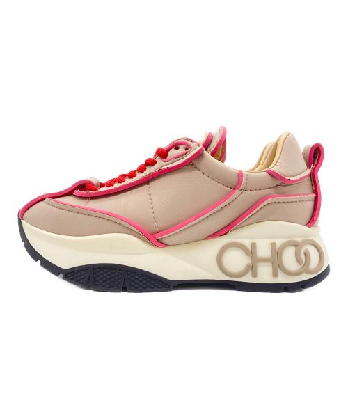 JIMMY CHOO（ジミーチュウ）JIMMY CHOO (ジミーチュウ) RAINEスニーカー ライトピンク×レッド サイズ:23.0の古着・服飾アイテム