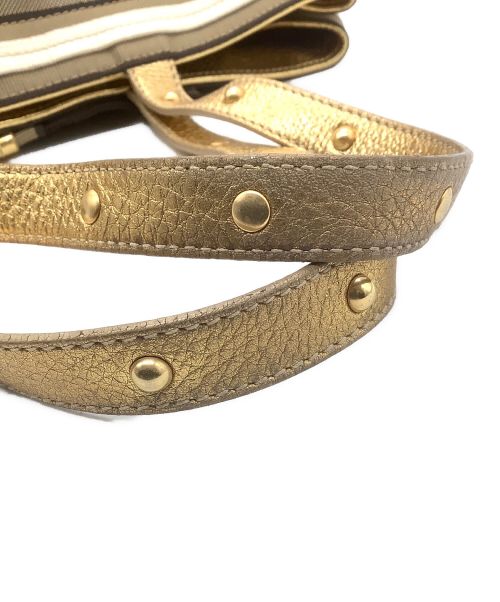 PRADA（プラダ）PRADA (プラダ) ロゴジャガード バッグ ブラウンの古着・服飾アイテム