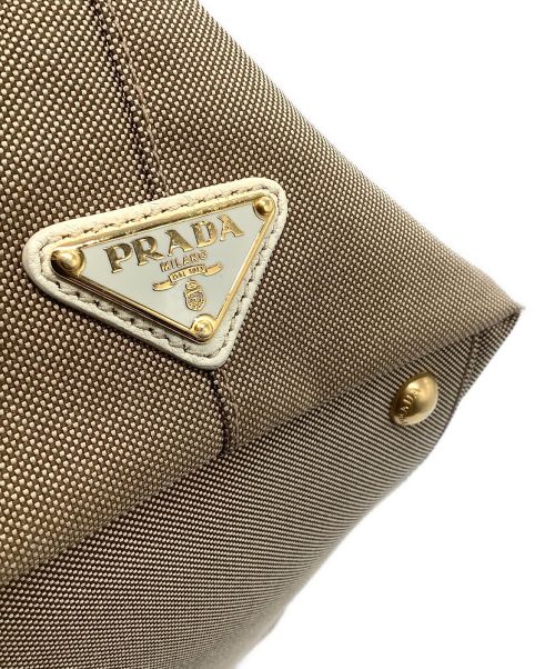 PRADA（プラダ）PRADA (プラダ) ロゴジャガード バッグ ブラウンの古着・服飾アイテム