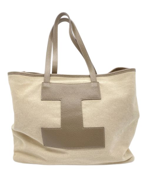 IACUCCI（イアクッチ）IACUCCI (イアクッチ) ソルベットヴァカンツァ　トートバッグ ベージュ×ブラウンの古着・服飾アイテム