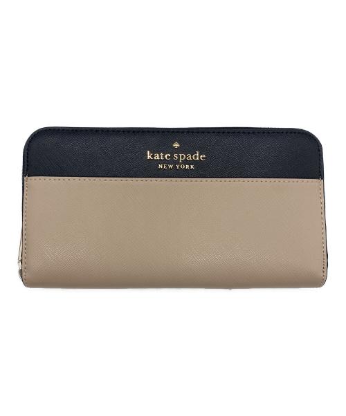 Kate Spade（ケイトスペード）Kate Spade (ケイトスペード) 長財布 ブラック×ベージュの古着・服飾アイテム