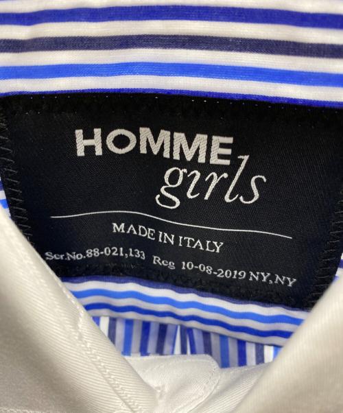 HOMME girls（オムガールズ）HOMME girls (オムガールズ) CUTOFF SLEEVELESS SHIRT ブルー サイズ:Sの古着・服飾アイテム