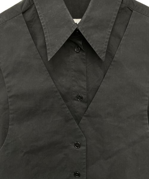 MM6 Maison Margiela（エムエムシックスメゾンマルジェラ）MM6 Maison Margiela (エムエムシックス メゾンマルジェラ) レイヤードシャツワンピース ブラック サイズ:36の古着・服飾アイテム