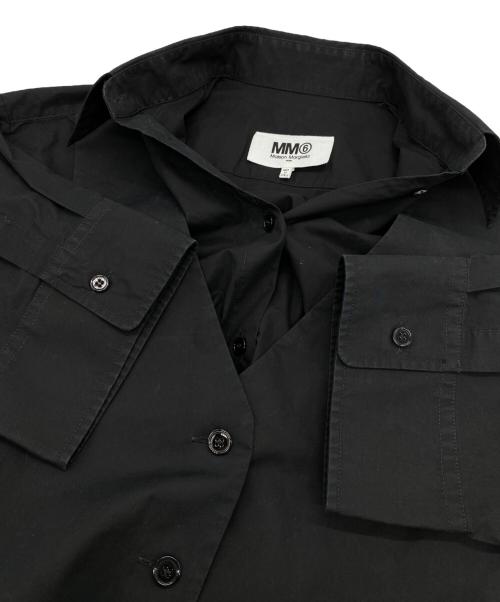 MM6 Maison Margiela（エムエムシックスメゾンマルジェラ）MM6 Maison Margiela (エムエムシックス メゾンマルジェラ) レイヤードシャツワンピース ブラック サイズ:36の古着・服飾アイテム