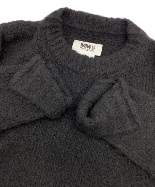 MM6 Maison Margiela（エムエムシックスメゾンマルジェラ）MM6 Maison Margiela (エムエムシックス メゾンマルジェラ) サイドリボン ヘアリーニット ブラック サイズ:XSの古着・服飾アイテム