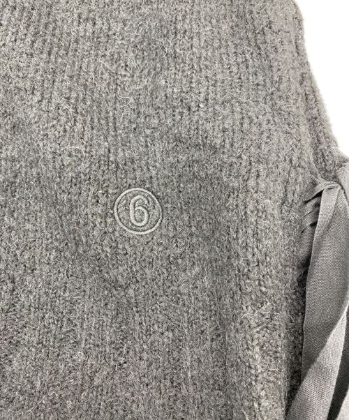 MM6 Maison Margiela（エムエムシックスメゾンマルジェラ）MM6 Maison Margiela (エムエムシックス メゾンマルジェラ) サイドリボン ヘアリーニット ブラック サイズ:XSの古着・服飾アイテム
