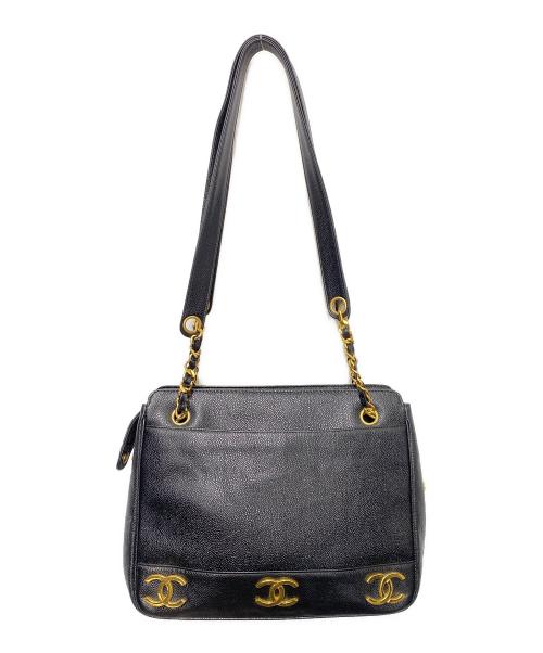 CHANEL（シャネル）CHANEL (シャネル) トリプルココ ショルダーバッグ ブラックの古着・服飾アイテム