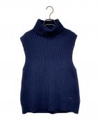VICTORIA BECKHAMヴィクトリアベッカム）の古着「スリーブレス タートルネックケーブルニットベスト」｜ネイビー