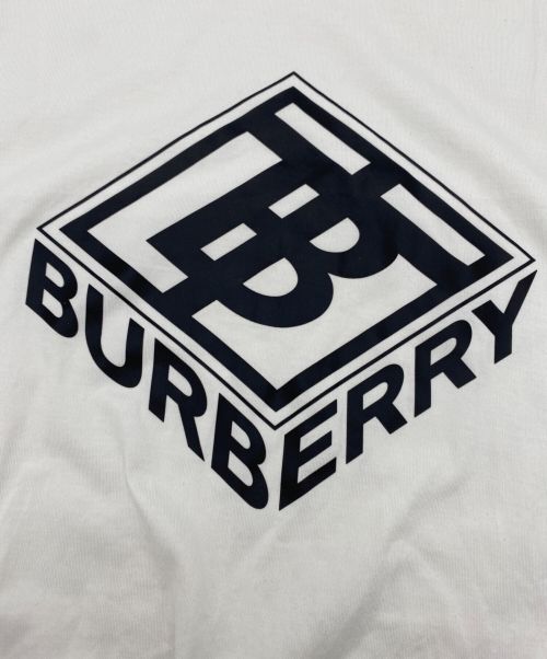 BURBERRY（バーバリー）BURBERRY (バーバリー) ロゴプリントカットソー ブラック×ホワイト サイズ:Lの古着・服飾アイテム