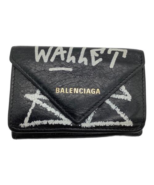 BALENCIAGA（バレンシアガ）BALENCIAGA (バレンシアガ) 3つ折り財布 ブラックの古着・服飾アイテム