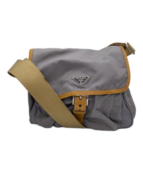 PRADA（プラダ）PRADA (プラダ) ナイロンショルダーバッグ グレーの古着・服飾アイテム