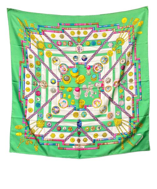 HERMES（エルメス）HERMES (エルメス) カレ90 お針小さん グリーンの古着・服飾アイテム